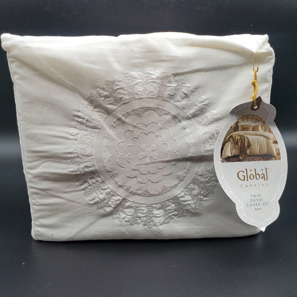 Global Caravan Agra Twin Duvet Cover Set 100% Cotton NWT
